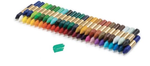 Manley Lápices de Cera Verde Turquesa n.23, Caja de 12 Unidades