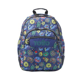 Totto Mochila Escolar Rayol Tello MA04ECO002-2416N-8JZ, Mediana, 33 x 44 x 13.5 cm, 19.6L, Estampado