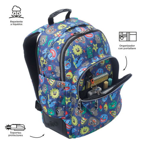 Totto Mochila Escolar Rayol Tello MA04ECO002-2416N-8JZ, Mediana, 33 x 44 x 13.5 cm, 19.6L, Estampado