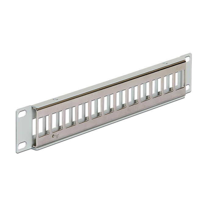 DeLOCK Patch Panel Keystone 10" 12 Puertos 1U Montaje en Rack Gris Metal - Referencia 43327