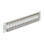 DeLOCK Patch Panel Keystone 10" 12 Puertos 1U Montaje en Rack Gris Metal - Referencia 43327