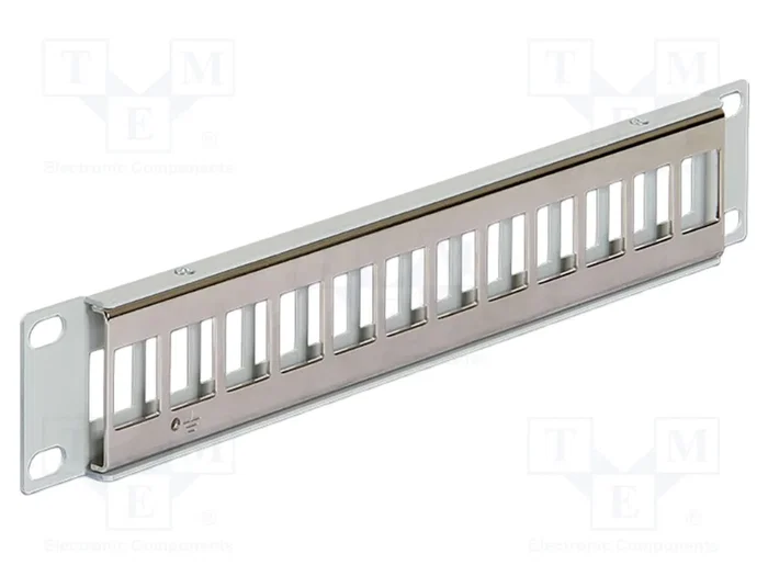 DeLOCK 43327 Patchpanel Keystone 12 Puertos Metal Gris