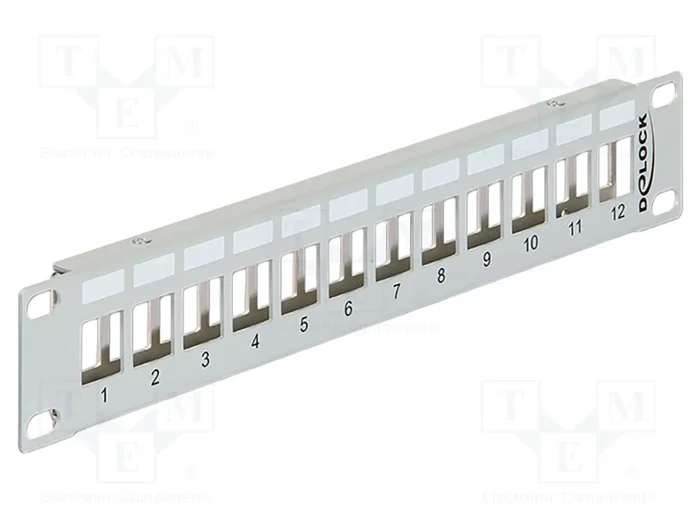 DeLOCK 43327 Patchpanel Keystone 12 Puertos Metal Gris