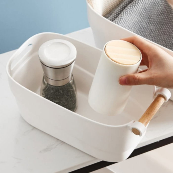 Confortime Cesta de Madera Multiusos con Asas de Madera, Dimensiones 27 cm Largo x 14.5 cm Ancho x 12 cm Alto (12 Unidades) Confortime Cesta de Madera Multiusos con Asas de Madera, Dimensiones 27 cm Largo x 14.5 cm Ancho x 12 cm Alto (12 Unidades)