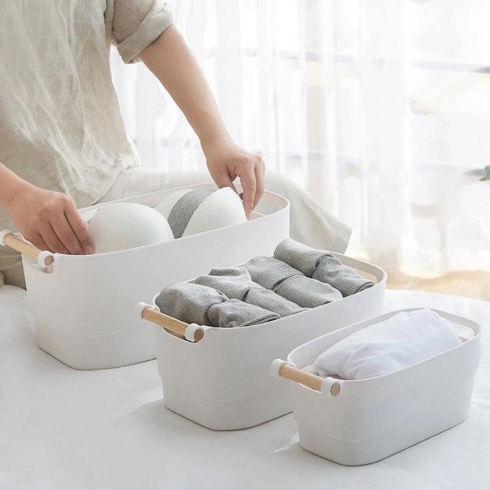 Confortime Cesta de Madera Multiusos con Asas de Madera, Dimensiones 27 cm Largo x 14.5 cm Ancho x 12 cm Alto (12 Unidades) Confortime Cesta de Madera Multiusos con Asas de Madera, Dimensiones 27 cm Largo x 14.5 cm Ancho x 12 cm Alto (12 Unidades)