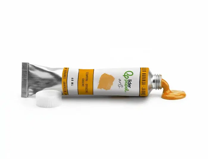 Liderpapel Témpera gouache tubo de aluminio de 60 ml color amarillo naranja