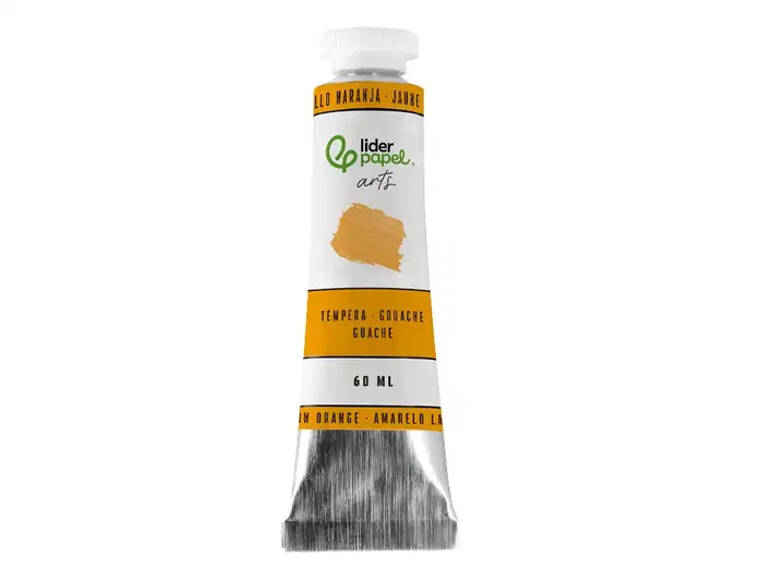 Liderpapel Témpera gouache tubo de aluminio de 60 ml color amarillo naranja