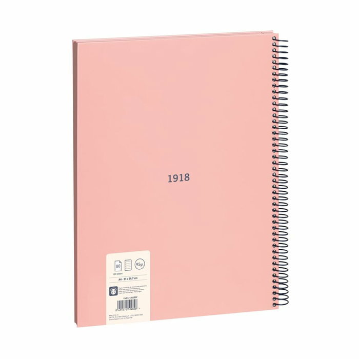 Milán Cuaderno A4 con espiral metálica y tapa dura Rosa Milán Cuaderno A4 con espiral metálica y tapa dura Rosa