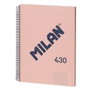 Milán Cuaderno A4 con espiral metálica y tapa dura Rosa