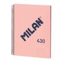 Milán Cuaderno A4 Espiral Pautado 7 mm Rosa 80 Hojas Tapa Dura Papel 95 gr Fabricado en España