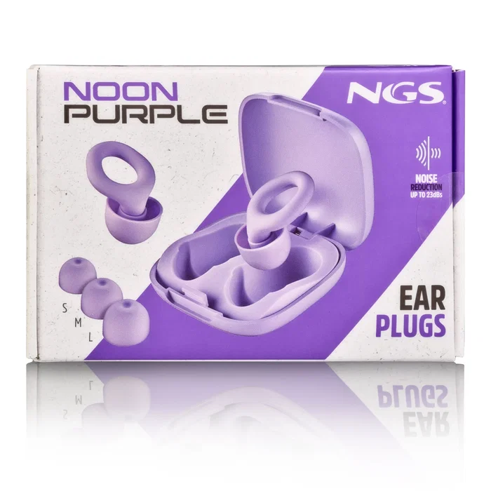 NGS Tapones de silicona NOON Púrpura con funda y 4 almohadillas