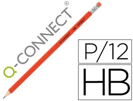 Q-connect Lápices de Grafito Hexagonal con Goma N.2 HB