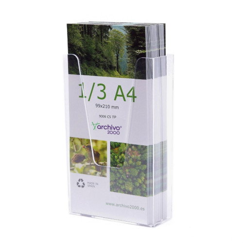Archivo 2000 Portafolletos Mural Premium 1/3 DIN A4 Transparente