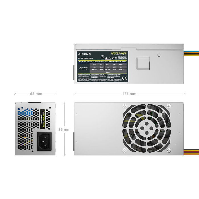 Aisens Fuente de Alimentación TFX 500W Plata Aisens Fuente de Alimentación TFX 500W Plata