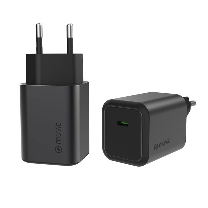 muvit for change cargador de pared USB + Tipo C PD45W aluminio