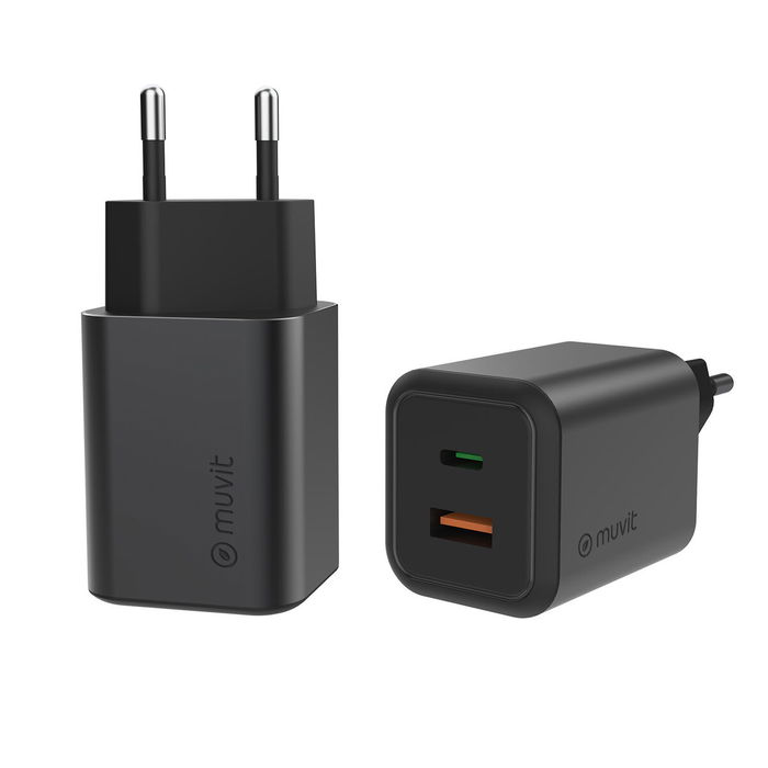 muvit for change cargador de pared USB + Tipo C PD45W aluminio