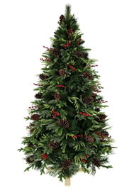 DKD Home Decor Árbol de Navidad de PVC con LED, 1563 Ramas, Verde