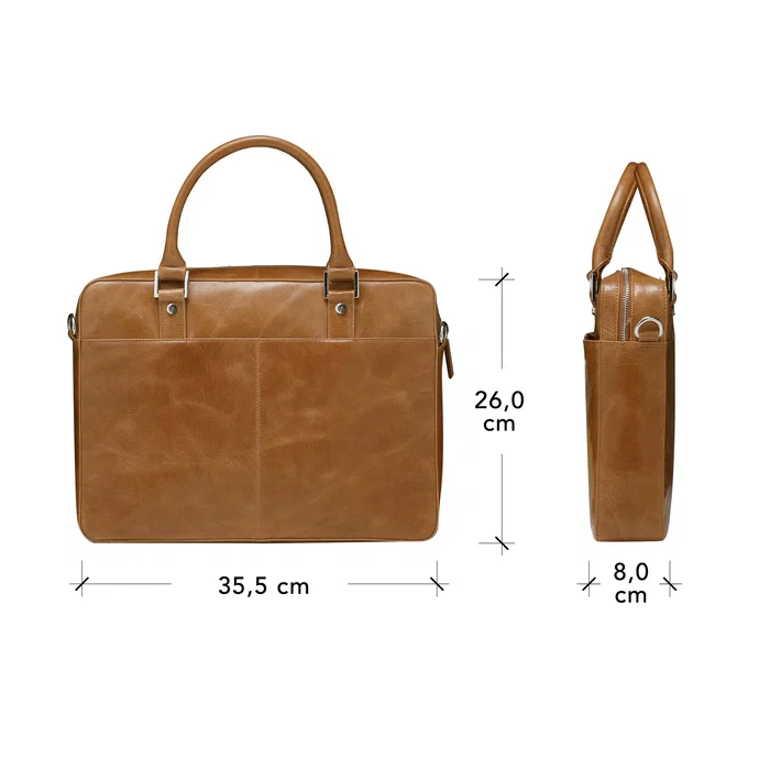 dbramante1928 Rosenborg Maletín para Portátil 16" (40.6 cm), Cuero de Grano Entero, Color Bronceado, Compatible con Todas las Marcas