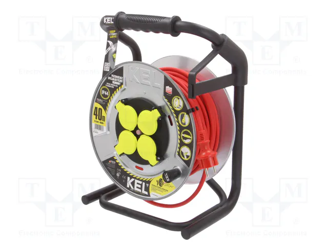 KEL Prolongador de alimentación H05RR-F 3G1,5mm2 40m Rojo