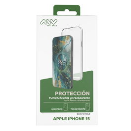 myway funda compatible con Apple iPhone 15 transparente