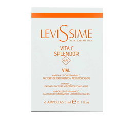 Levissime Vita C Splendor Vial 6x3ml, Ampollas Faciales Antioxidantes con Vitamina C Estabilizada, Proteoglicanos y Factores de Crecimiento para Luminosidad y Firmeza