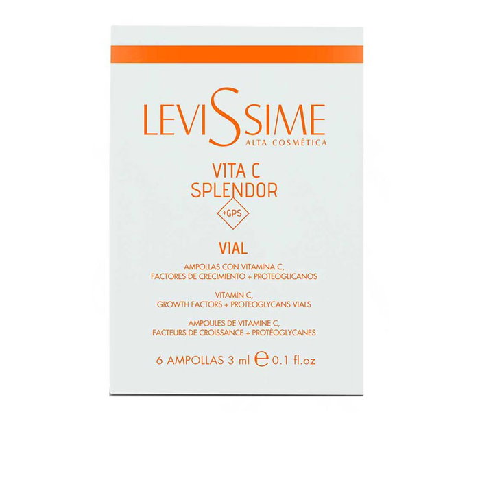Levissime Vita C Splendor Vial 6x3ml, Ampollas Faciales Antioxidantes con Vitamina C Estabilizada, Proteoglicanos y Factores de Crecimiento para Luminosidad y Firmeza Levissime Vita C Splendor Vial 6x3ml, Ampollas Faciales Antioxidantes con Vitamina C Estabilizada, Proteoglicanos y Factores de Crecimiento para Luminosidad y Firmeza