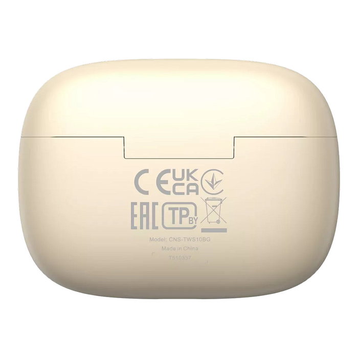 Canyon Auriculares TWS-10 True Wireless Beige, Bluetooth 5.3, Reducción de Ruido Activo, Llamadas, Música, Deporte