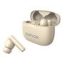 Canyon Auriculares TWS-10 True Wireless Beige, Bluetooth 5.3, Reducción de Ruido Activo, Llamadas, Música, Deporte