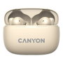 Canyon Auriculares TWS-10 True Wireless Beige, Bluetooth 5.3, Reducción de Ruido Activo, Llamadas, Música, Deporte