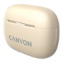 Canyon Auriculares TWS-10 True Wireless Beige, Bluetooth 5.3, Reducción de Ruido Activo, Llamadas, Música, Deporte