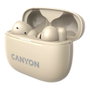 Canyon Auriculares TWS-10 True Wireless Beige, Bluetooth 5.3, Reducción de Ruido Activo, Llamadas, Música, Deporte