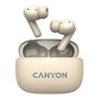 Canyon Auriculares TWS-10 True Wireless Beige, Bluetooth 5.3, Reducción de Ruido Activo, Llamadas, Música, Deporte