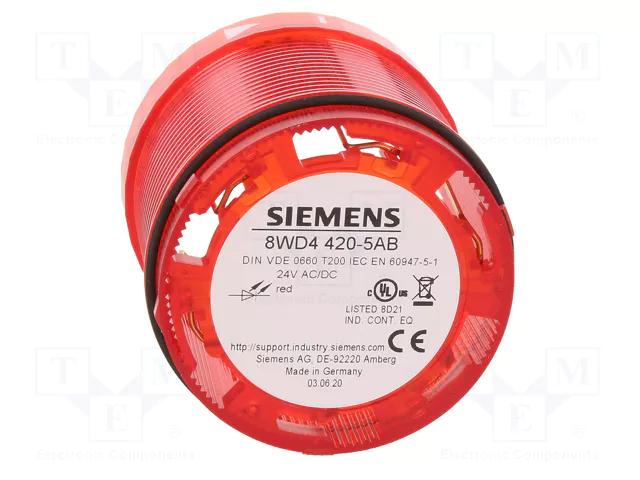 SIEMENS 8WD4420-5AB Señalizador Luminoso LED Rojo 24VDC SIEMENS 8WD4420-5AB Señalizador Luminoso LED Rojo 24VDC