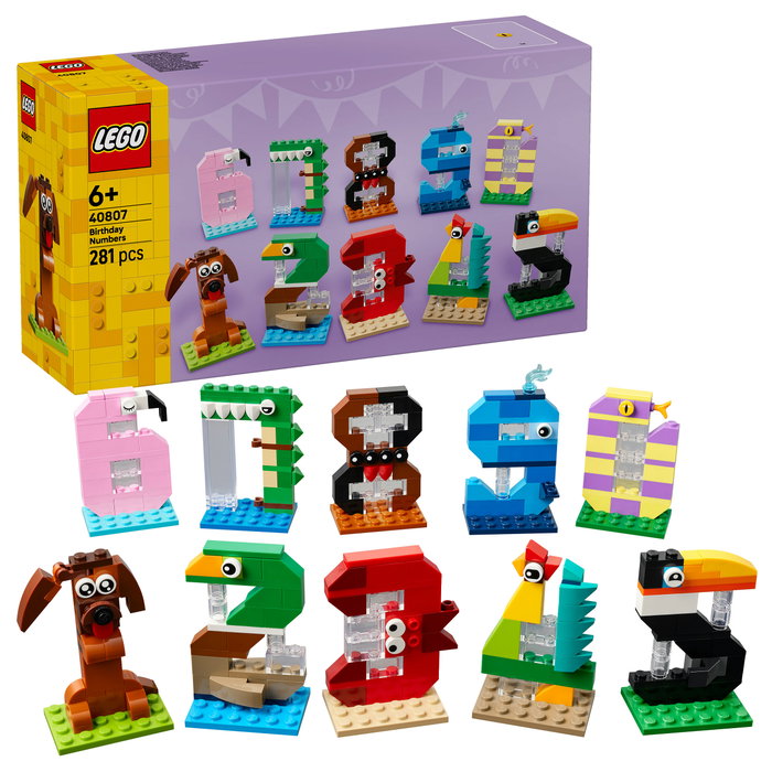 LEGO 40807 Números de Cumpleaños - Adornos de animales para tartas LEGO 40807 Números de Cumpleaños - Adornos de animales para tartas
