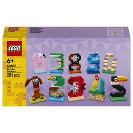 LEGO 40807 Números de Cumpleaños - Adornos de animales para tartas