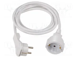 AS SCHWABE Prolongador de alimentación H05VV-F 3G1,5mm2 2m Blanco
