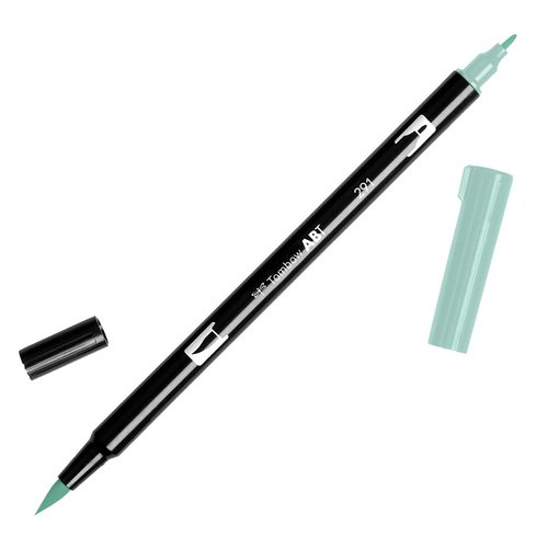 Tombow ABT-291 Rotulador de Doble Punta Pincel y Fina, Azul Claro