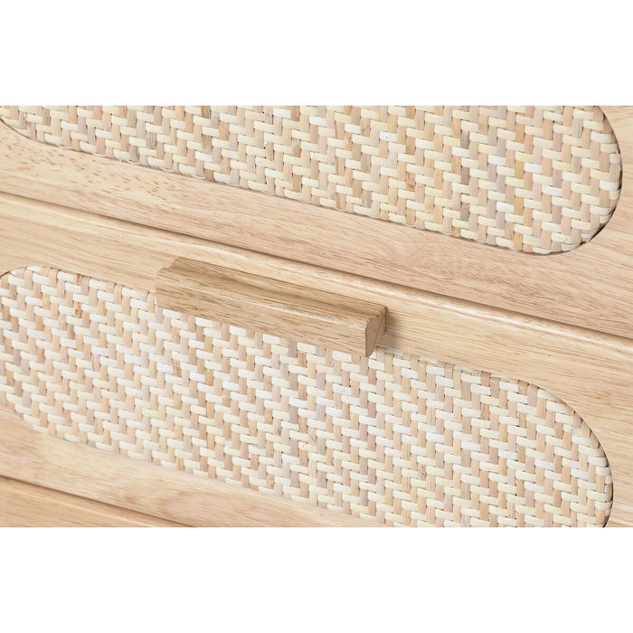 DKD Home Decor Cajonera de Rubberwood y Ratán Natural