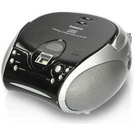 Lenco SCD-24 Radio FM y reproductor de CD negro/plata