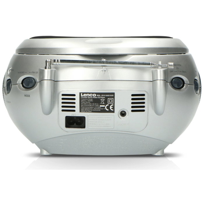 Lenco SCD-24 Radio FM y reproductor de CD negro/plata Lenco SCD-24 Radio FM y reproductor de CD negro/plata