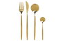 DKD Home Decor Juego de Cubertería Chic de 16 Piezas en Acero Inoxidable Dorado