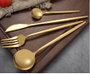 DKD Home Decor Juego de Cubertería Chic de 16 Piezas en Acero Inoxidable Dorado