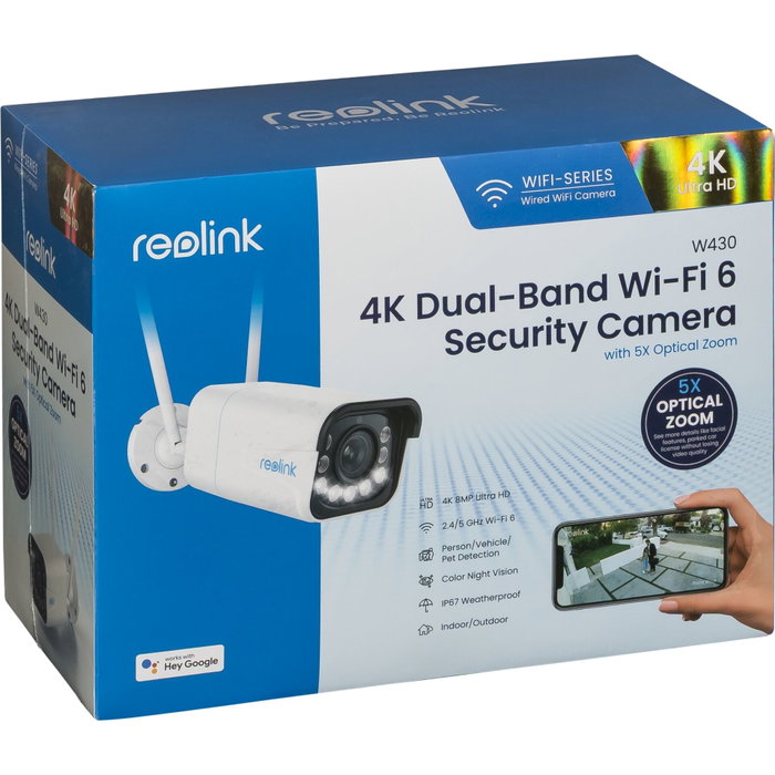 Reolink W430 Cámara de Seguridad 4K Wi-Fi 6 Exterior Reolink W430 Cámara de Seguridad 4K Wi-Fi 6 Exterior