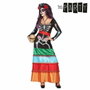 Los Ángeles Disfraz de Esqueleto Mexicano para Mujer Adulto, Vestido Largo Multicolor
