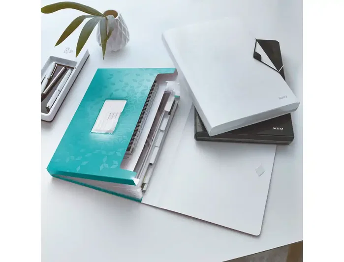Leitz Wow Carpeta Clasificadora de Polipropileno A4 con 6 Separadores + 1 Extra Ancho Color Turquesa