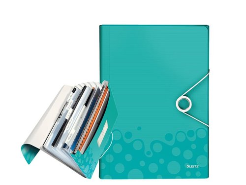 Leitz WOW Carpeta Clasificadora Polipropileno A4 Turquesa con 6 Separadores + 1 Extra Leitz WOW Carpeta Clasificadora Polipropileno A4 Turquesa con 6 Separadores + 1 Extra