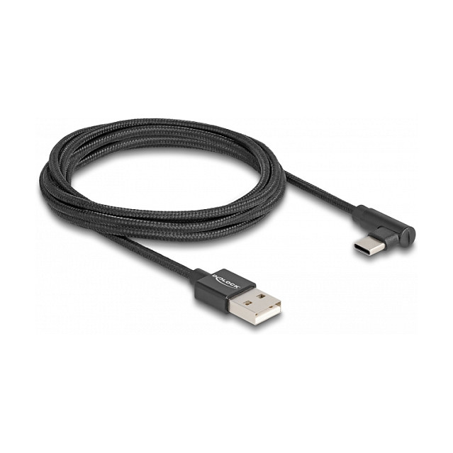 DeLOCK Cable USB 2.0 Tipo-A a USB Tipo-C™ 2 m Negro Angular DeLOCK Cable USB 2.0 Tipo-A a USB Tipo-C™ 2 m Negro Angular