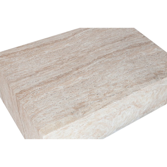 DKD Home Decor Mesa de Centro de Fibra de Vidrio Simil Travertino