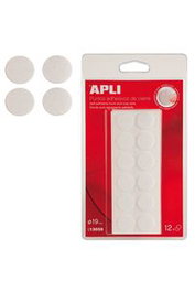 APLI PAPER Blister de 12 puntos de velcro de 19 mm blanco