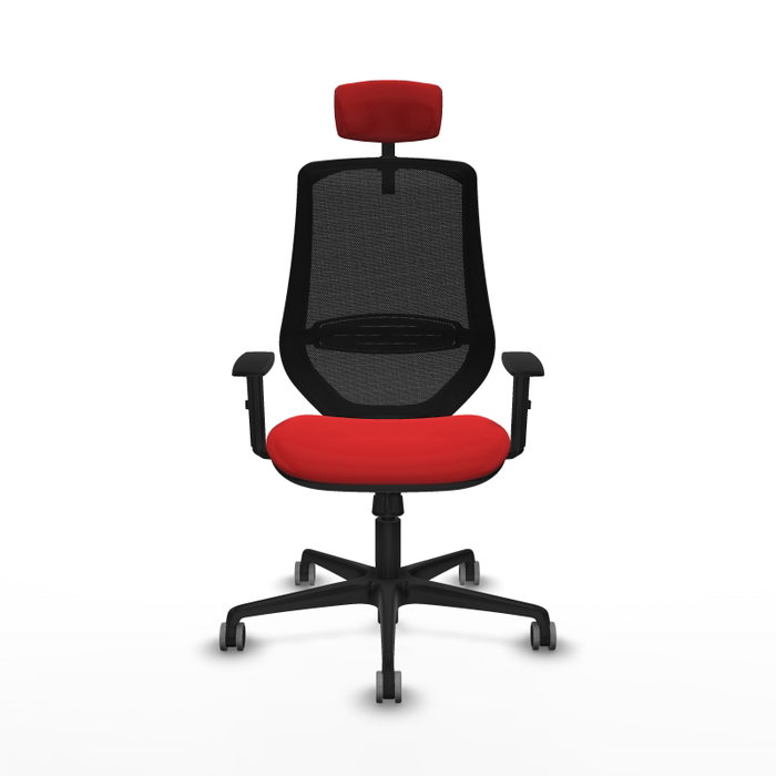 PIQUERAS Y CRESPO Silla de oficina Mardos con mecanismo Sincro, Rojo y Negro